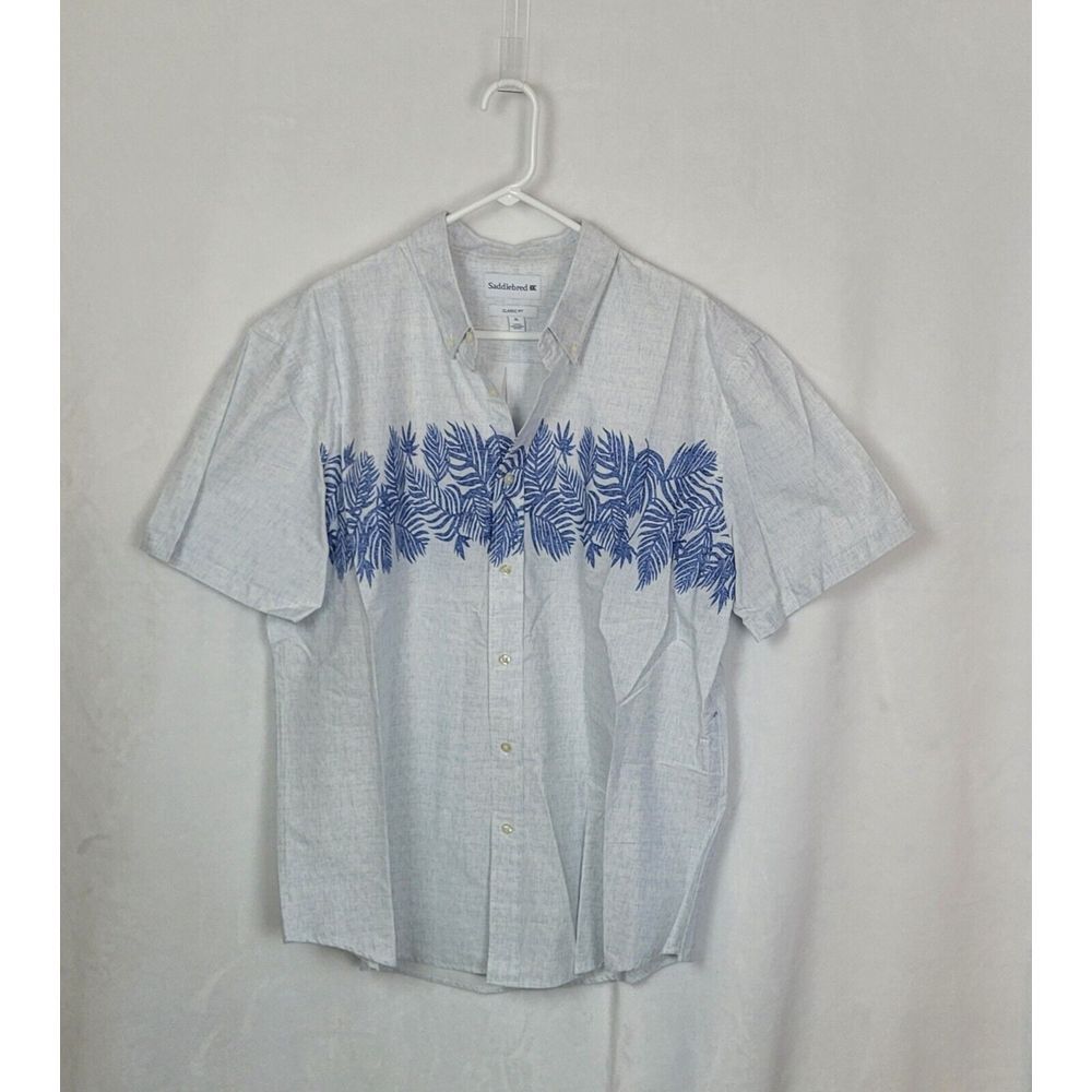 Saddlebred Men's XL Classic Fit Button Short Sleeve‎ Hawaiian Camp Shirt